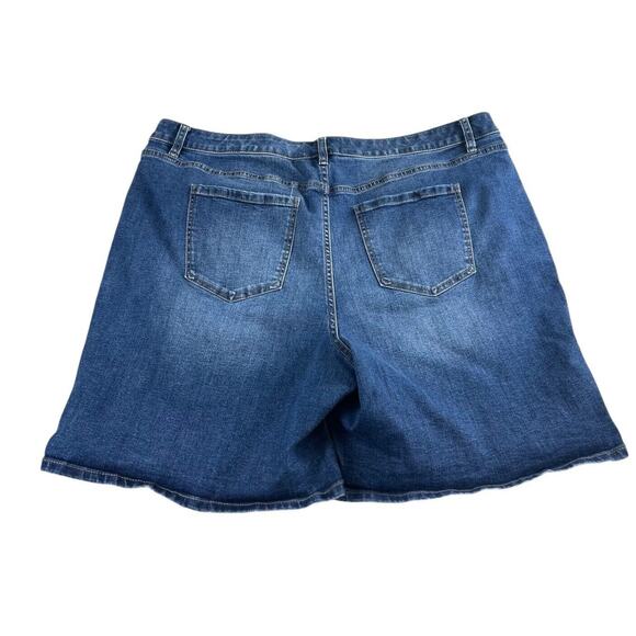 Lane Bryant Signature Fit Boyfriend Midi Denim Short Sz 20 Flex Magic Waistband - Picture 5 of 5